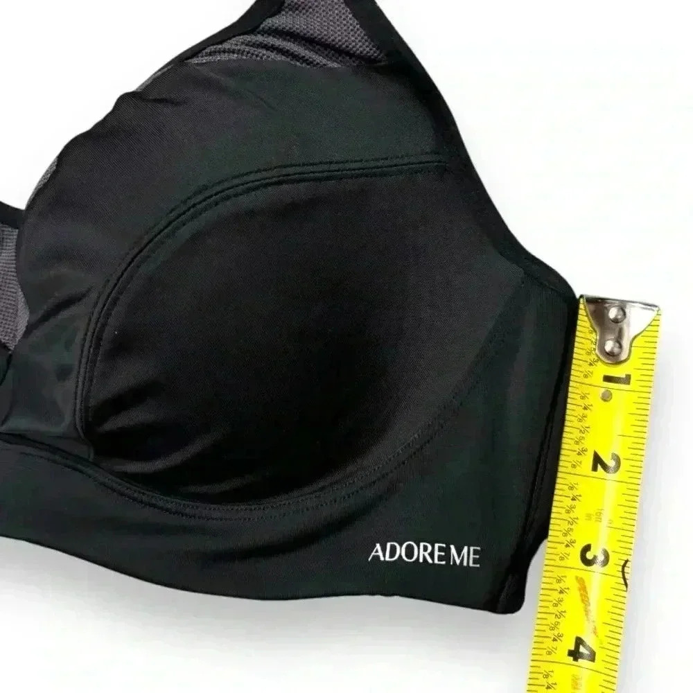 Adore Me Gray and Black High Impact 36D Adjustable Straps Contour Sports Bra - Picture 12 of 14